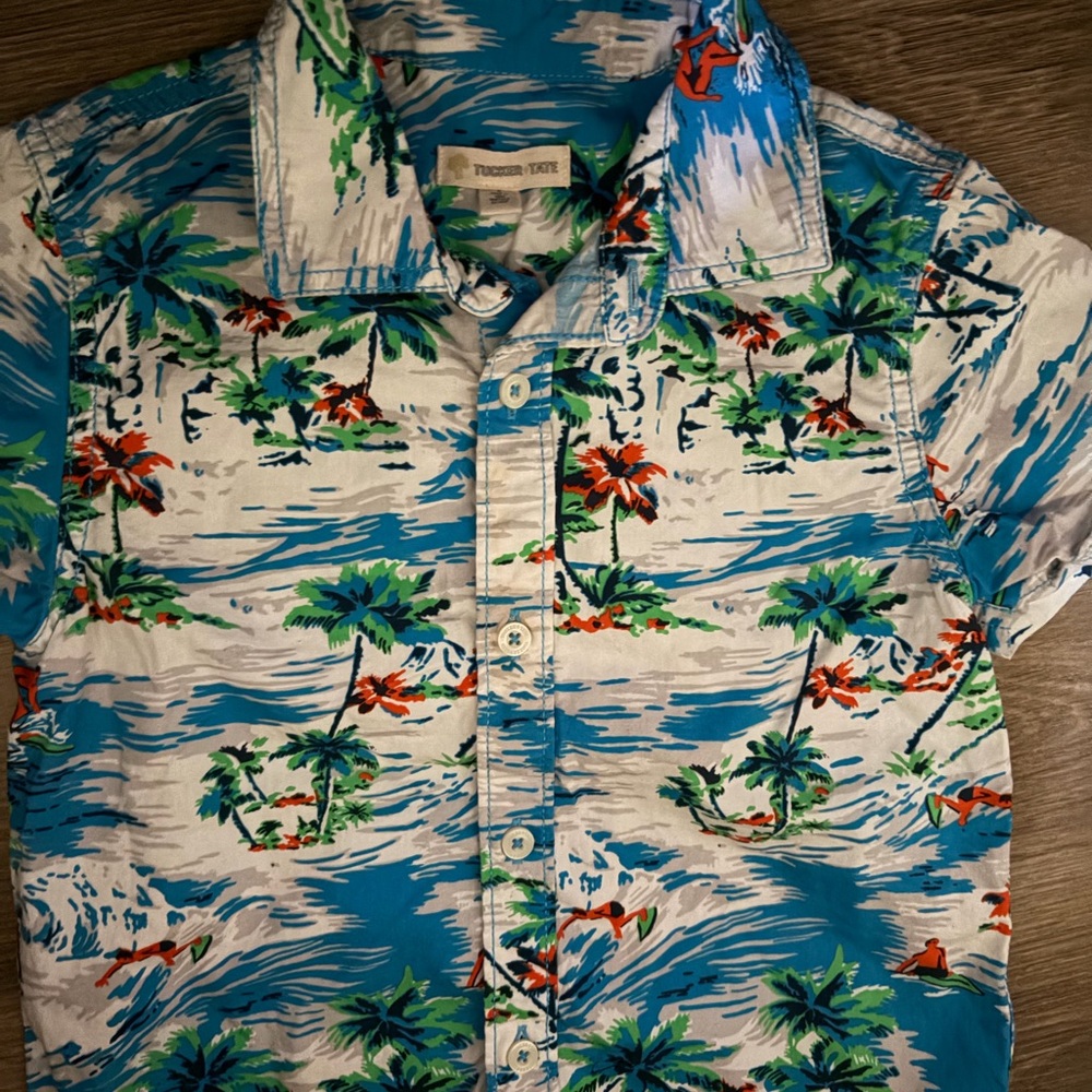 Tucker + Tate Blue Tropical Print Shirt
